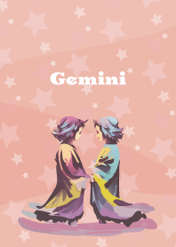 Gemini constellation on pink & blue