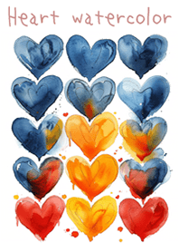 ハート水彩画 Heart watercolor2