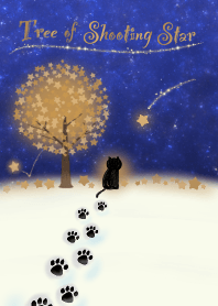 流れ星の積もる木と猫