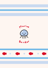 Marine friends Border pattern beige ver