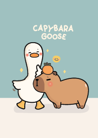 Capybara and goose : baby blue