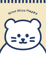 Nico Nico Happy Bear / Navy x Beige