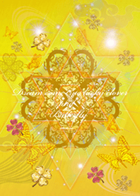Gold clover and butterflies