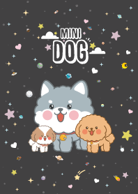 Dog Mini Cute Galaxy Midnight Black