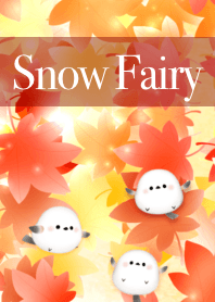 Autumn leaves and snow fairy