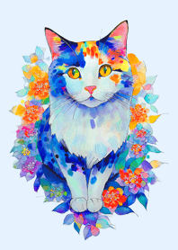 Cat looking this way02blue_JP