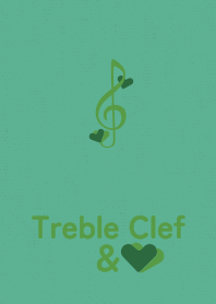 Treble Clef&heart Blue green