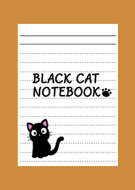 BLACK CAT NOTEBOOK-BROWN-ORANGEj