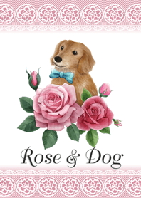 Rose & Dog (Miniature Dachshund)
