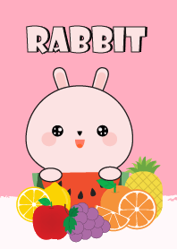 Pink Rabbit With Friut Theme