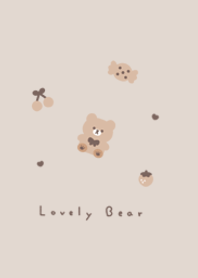 Bear and items(pattern)/beige thick