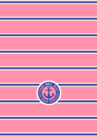 BON VOYAGE MARINE STRIPE PINK WHITE BLUE