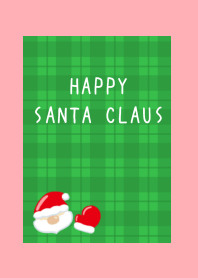 HAPPY SANTA CLAUSj-GR CHECKERED-PINK RED