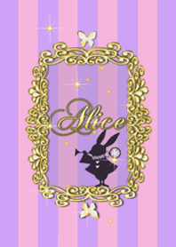 Rabbit in Wonderland Purple Pink*10