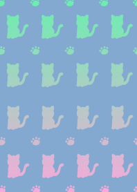HAPPY GRADIENT CAT/DUSTY BLUE