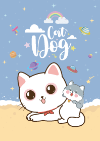 Cat&Dog The Beach Sea