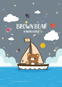 Brown Bear On The Sea Sailing Boat