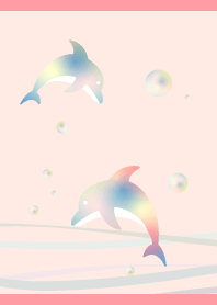 夏のイルカ03 薄いピンク