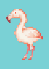 ธีม Flamingo Pixel Art สีเบจ 04