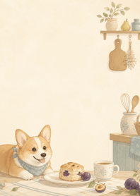 Plum Corgi Pear Scone Kitchen