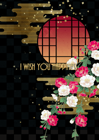 Japanese sakura with fortune(Black&Gold)