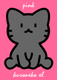 sitting black cat XL pink.