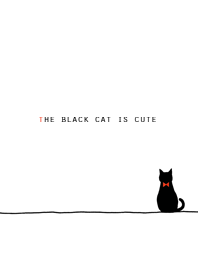 the black cat is cute