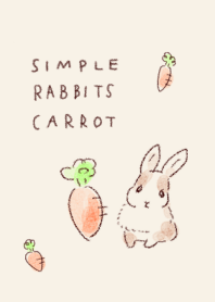 簡單的 兔子 蘿蔔 淺褐色的