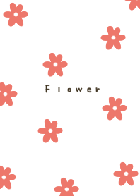 White and orange with floral pattern.