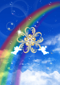 運気アップ 小さな天使と黄金クローバー Line 着せかえ Line Store