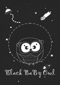 Black Baby Owl in The Space