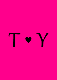 Initial "T & Y" Vivid pink & black.