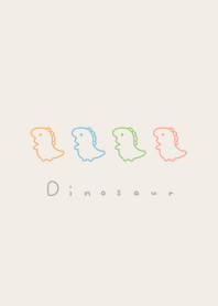 5 dinosaurs (line, col)/ beige light BR