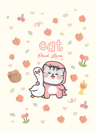Cat love peach