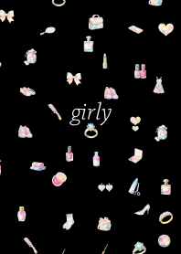 girly accessories on black