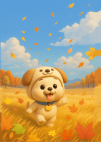 Puppy in the Autumn Glow