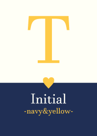 Initial "T" -navy&yellow-