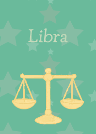 Cute Libra on blue green