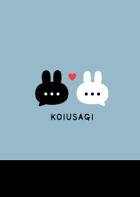 Pair Rabbet&Heart -  Dull Blue & Black