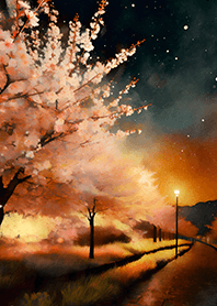 美しい夜桜の着せかえ#2978