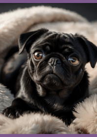 Tema Pug Hitam Lucu Purple 05