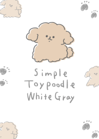 Poodle Mainan Putih dan Abu-abu