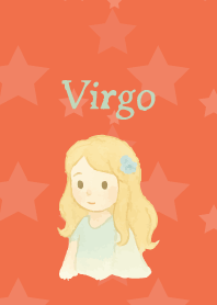 Cute virgo on red & yellow