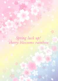 Spring luck up! cherry blossoms rainbow