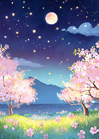 美しい夜桜の着せかえ#2297