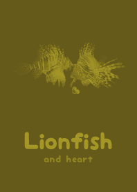 Lionfish & heart Olive drab