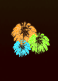 Fireworks of the night sky Deep yellow