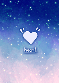 misty cat-starry sky Heart BLUE6
