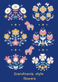 北欧風花もよう 2