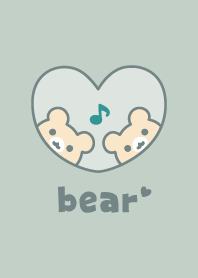 くま音符[くすみグリーン]